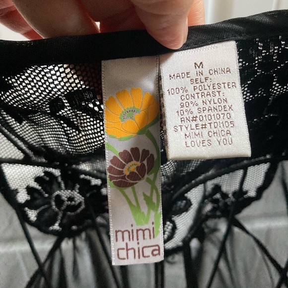MIMI CHICA Black Blouse Size Medium - Picture 5 of 6